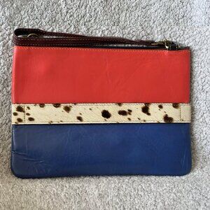 Red & Blue | Luca Leather and Hair on Hide Wristlet Crossbody